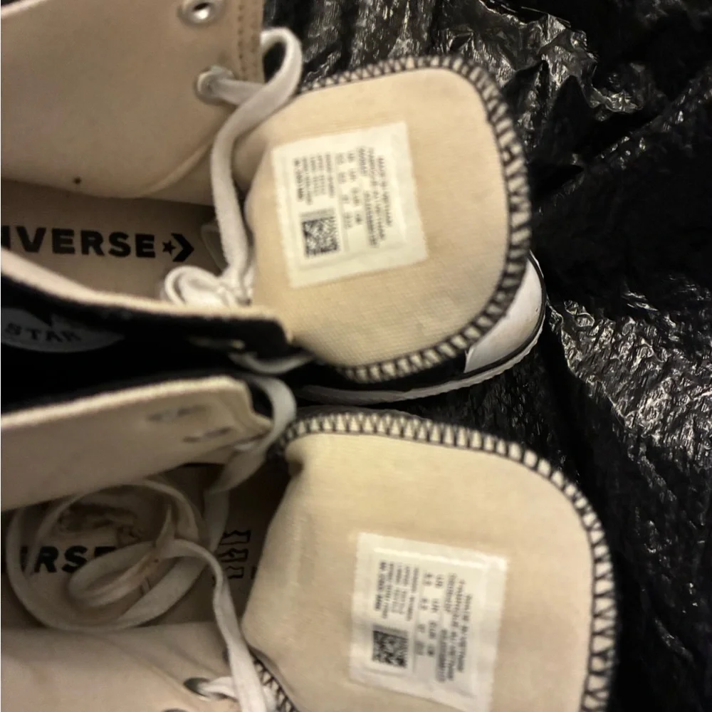 Converse Black and White High-Tops - Picture 3 of 3